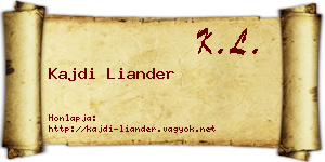 Kajdi Liander névjegykártya